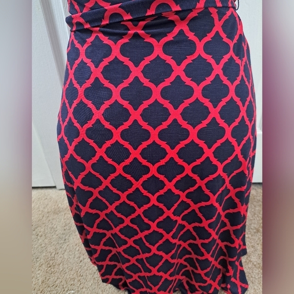 Mix By 42 Hawthorne Kassidy Red & Navy Faux Wrap Dress Size Sp - Picture 5 of 12